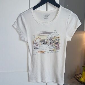 Z Supply White Graphic Tee